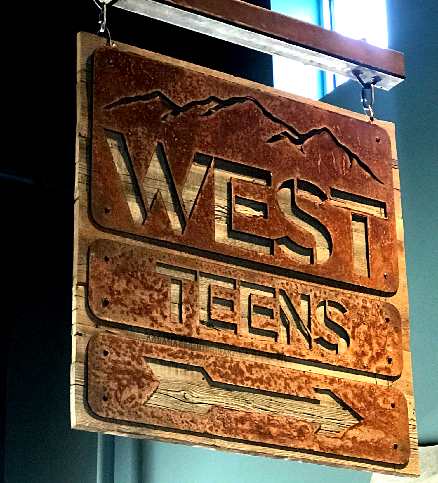 steel signs with rust patina