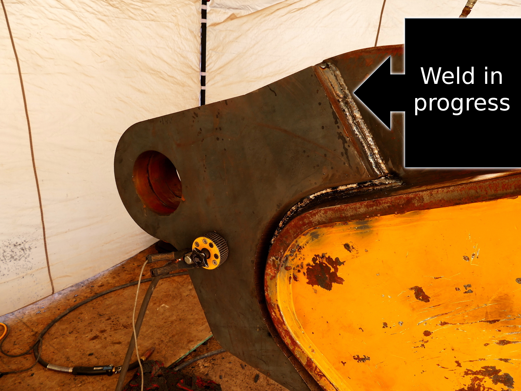 a18-weld in progress